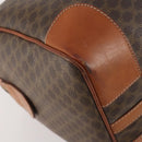 CELINE Macadam Canvas Boston Bag PVC Leather Brown Gold Auth YKZ108-17