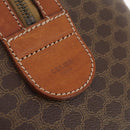 CELINE Macadam Canvas Boston Bag PVC Leather Brown Gold Auth YKZ108-20