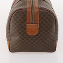 CELINE Macadam Canvas Boston Bag PVC Leather Brown Gold Auth YKZ108-3