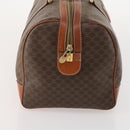 CELINE Macadam Canvas Boston Bag PVC Leather Brown Gold Auth YKZ108-4