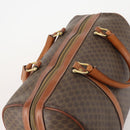 CELINE Macadam Canvas Boston Bag PVC Leather Brown Gold Auth YKZ108-6