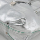 TIFFANY&Co. Reversible Tote Bag Leather Silver Auth YKZ1080-9