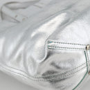 TIFFANY&Co. Reversible Tote Bag Leather Silver Auth YKZ1080-16
