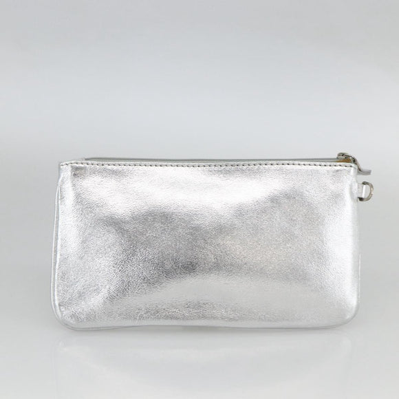 TIFFANY&Co. Reversible Tote Bag Leather Silver Auth YKZ1080