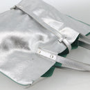 TIFFANY&Co. Reversible Tote Bag Leather Silver Auth YKZ1080-6