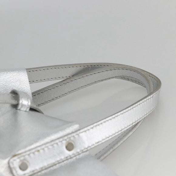 TIFFANY&Co. Reversible Tote Bag Leather Silver Auth YKZ1080