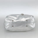TIFFANY&Co. Reversible Tote Bag Leather Silver Auth YKZ1080-5