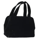 PRADA Hand Bag Velor Black Auth YKZ1084-1
