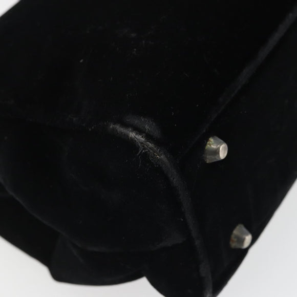 PRADA Hand Bag Velor Black Auth YKZ1084