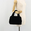 PRADA Hand Bag Velor Black Auth YKZ1084-23