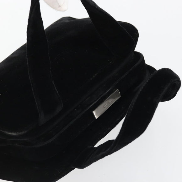 PRADA Hand Bag Velor Black Auth YKZ1084