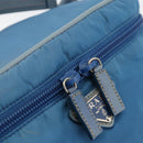 PRADA Vanity Hand Bag Nylon Blue Silver Auth YKZ1085-17
