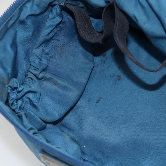 PRADA Vanity Hand Bag Nylon Blue Silver Auth YKZ1085