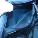 PRADA Vanity Hand Bag Nylon Blue Silver Auth YKZ1085-22