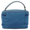 PRADA Vanity Hand Bag Nylon Blue Silver Auth YKZ1085-2