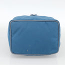 PRADA Vanity Hand Bag Nylon Blue Silver Auth YKZ1085-5