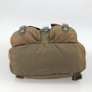 PRADA Backpack Nylon Khaki Silver Auth YKZ1086-5