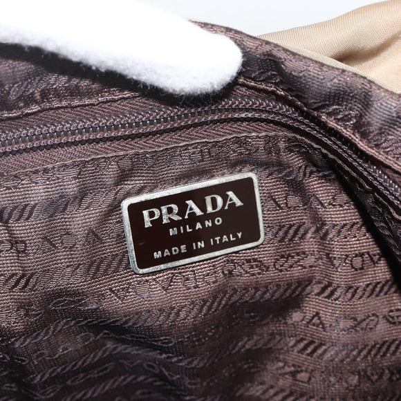 PRADA Backpack Nylon Khaki Silver Auth YKZ1086