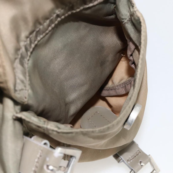 PRADA Backpack Nylon Khaki Silver Auth YKZ1086