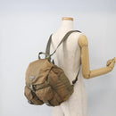 PRADA Backpack Nylon Khaki Silver Auth YKZ1086-26