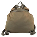 PRADA Backpack Nylon Khaki Silver Auth YKZ1086-2