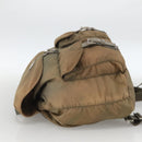 PRADA Backpack Nylon Khaki Silver Auth YKZ1086-3