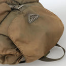 PRADA Backpack Nylon Khaki Silver Auth YKZ1086-6