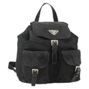 PRADA Backpack Nylon Black Silver Auth YKZ1087-1