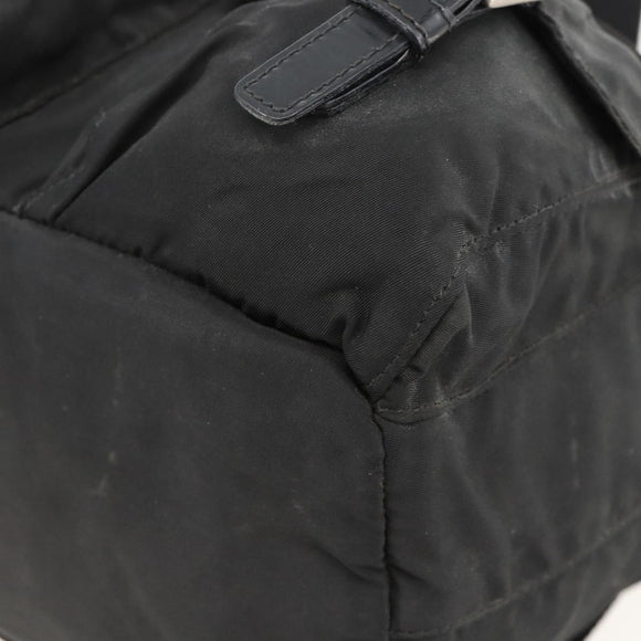 PRADA Backpack Nylon Black Silver Auth YKZ1087
