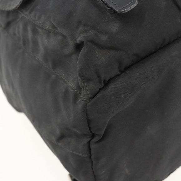 PRADA Backpack Nylon Black Silver Auth YKZ1087