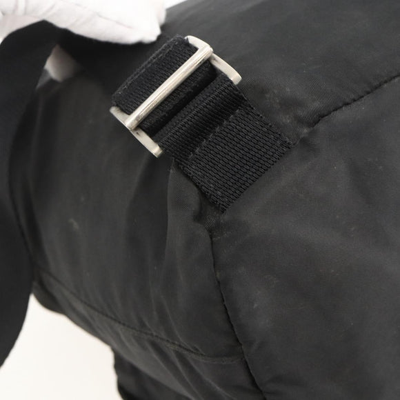 PRADA Backpack Nylon Black Silver Auth YKZ1087
