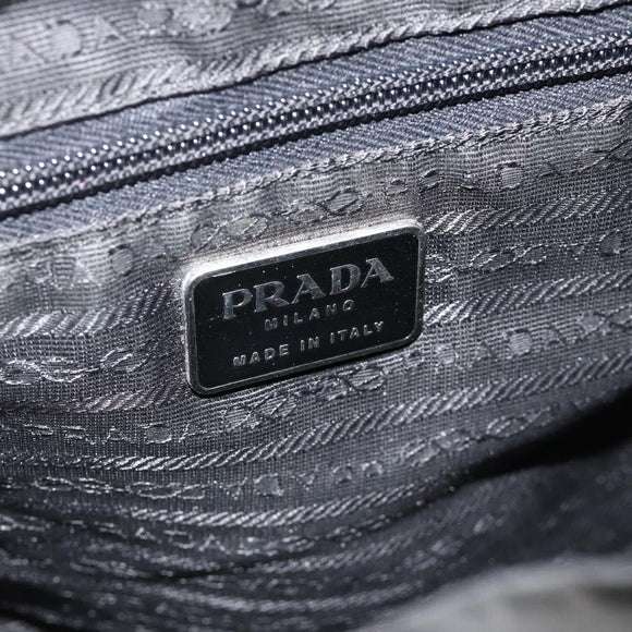 PRADA Backpack Nylon Black Silver Auth YKZ1087