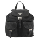 PRADA Backpack Nylon Black Silver Auth YKZ1087-13