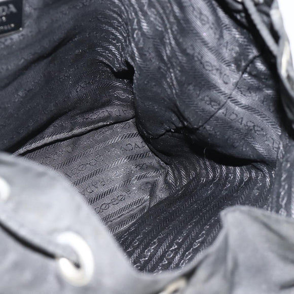 PRADA Backpack Nylon Black Silver Auth YKZ1087