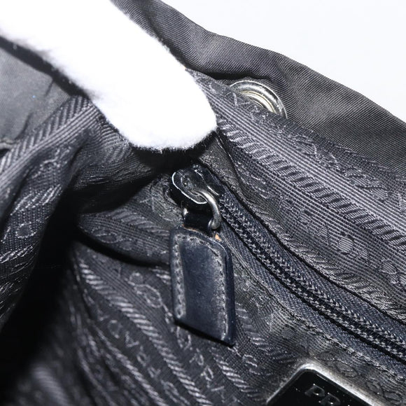 PRADA Backpack Nylon Black Silver Auth YKZ1087