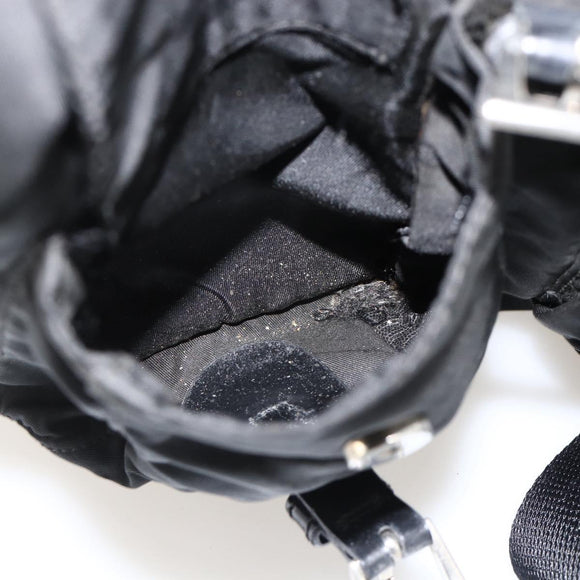 PRADA Backpack Nylon Black Silver Auth YKZ1087