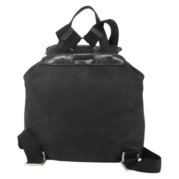 PRADA Backpack Nylon Black Silver Auth YKZ1087