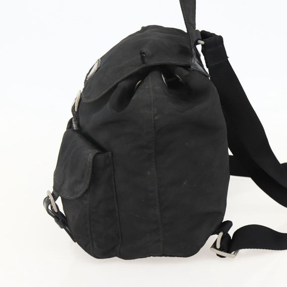 PRADA Backpack Nylon Black Silver Auth YKZ1087
