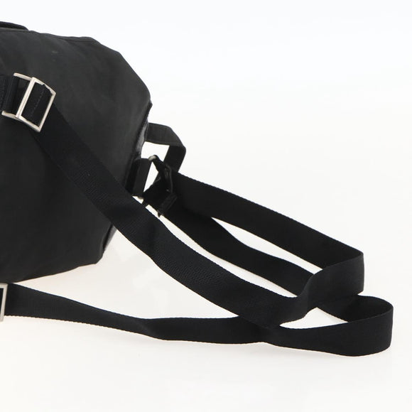 PRADA Backpack Nylon Black Silver Auth YKZ1087