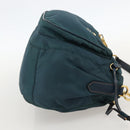 PRADA Shoulder Bag Nylon Green Gold Auth YKZ1088-4
