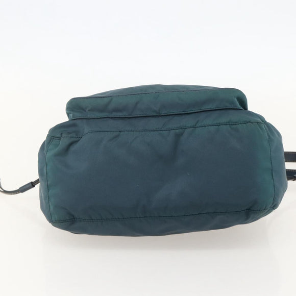 PRADA Shoulder Bag Nylon Green Gold Auth YKZ1088