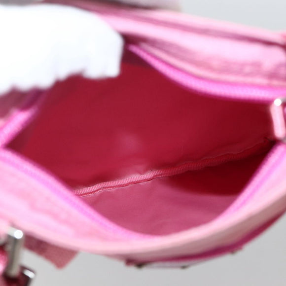 PRADA Shoulder Bag Nylon Pink Silver Auth YKZ1090