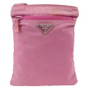 PRADA Shoulder Bag Nylon Pink Silver Auth YKZ1090-13