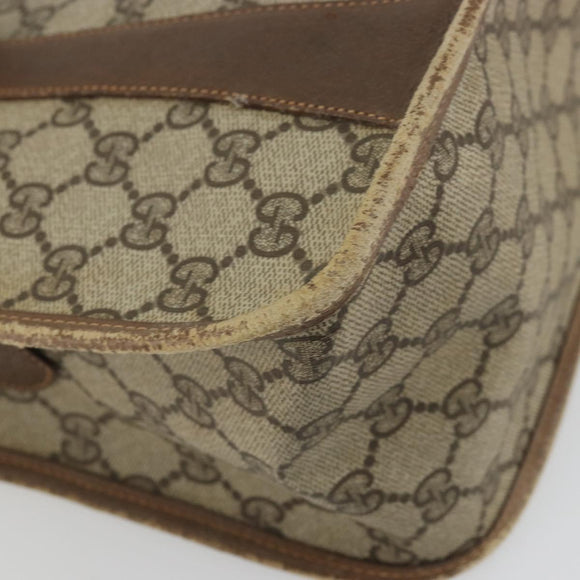 GUCCI GG Supreme Web Sherry Line Hand Bag PVC Beige Gold 41 02 039 Auth YKZ1091