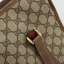 GUCCI GG Supreme Web Sherry Line Hand Bag PVC Beige Gold 41 02 039 Auth YKZ1091-14