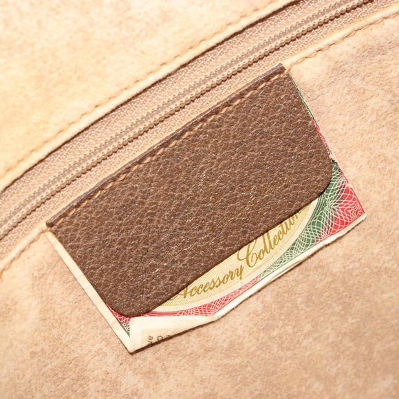 GUCCI GG Supreme Web Sherry Line Hand Bag PVC Beige Gold 41 02 039 Auth YKZ1091