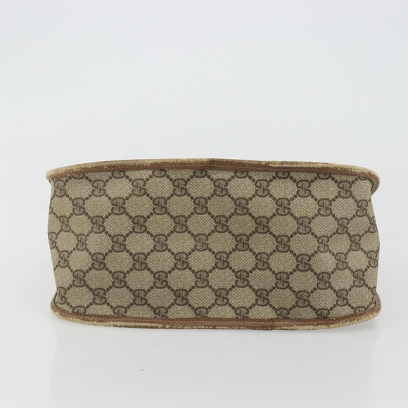 GUCCI GG Supreme Web Sherry Line Hand Bag PVC Beige Gold 41 02 039 Auth YKZ1091