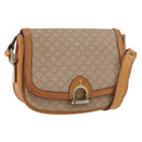 CELINE Macadam Canvas Shoulder Bag PVC Beige Gold Auth YKZ1092-1