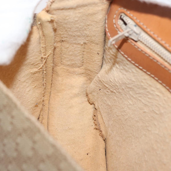 CELINE Macadam Canvas Shoulder Bag PVC Beige Gold Auth YKZ1092