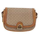 CELINE Macadam Canvas Shoulder Bag PVC Beige Gold Auth YKZ1092-13